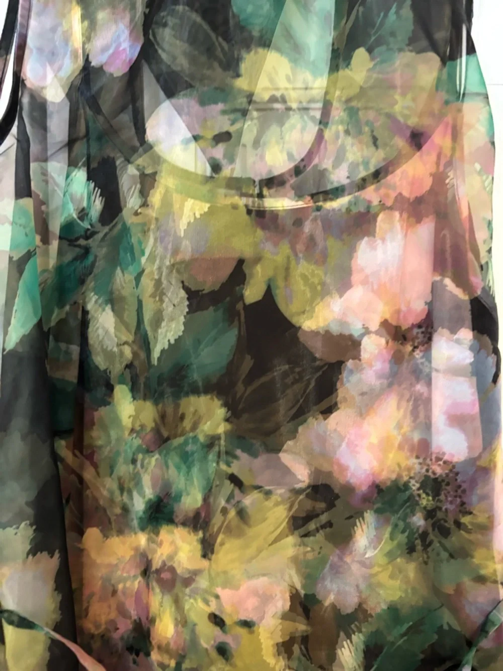 julia jordan Black Sheer Floral Maxi Dress with Green and Pink Accents - Picture 7 of 10
